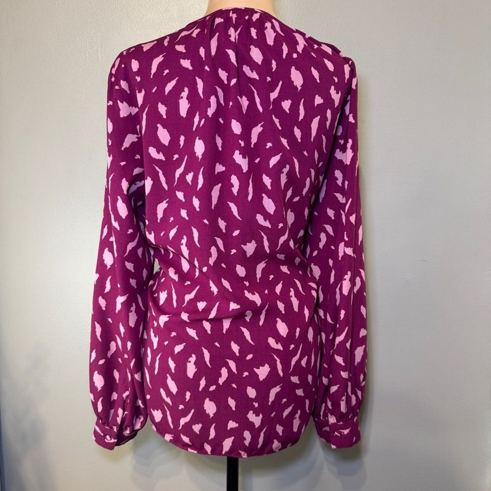 Nine West Purple And Pink Button Up Blouse Top‎ Shirt NWOT XL - Picture 4 of 7